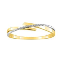 Pulsera Metal Chapado Oro Bicolor Blanco Argyor MRM Mujer (CH)133518.1 Aro Rígido C. Circonitas