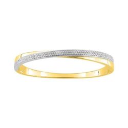 Pulsera Metal Chapado Oro Bicolor Blanco Argyor MRM Mujer (CH)133520.1 Aro Rígido C. Circonitas