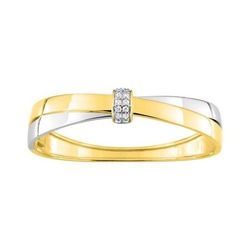 Pulsera Metal Chapado Oro Bicolor Blanco Argyor MRM Mujer (CH)133523.1 Aro Rígido C. Circonitas
