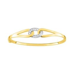 Pulsera Metal Chapado Oro Bicolor Blanco Argyor MRM Mujer (CH)BSBD93Z Aro Rígido C. Circonitas