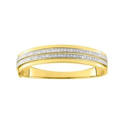 Pulsera Metal Chapado Oro Bicolor Blanco Argyor MRM Mujer (CH)BSBE96Z Aro Rígido C. Circonitas