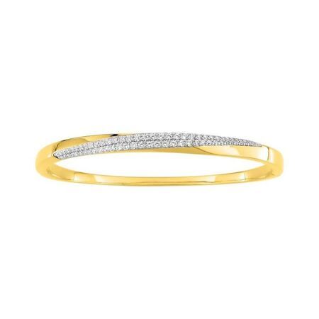 Pulsera Metal Chapado Oro Bicolor Blanco Argyor MRM Mujer (CH)BSBJ45Z Aro Rígido C. Circonitas