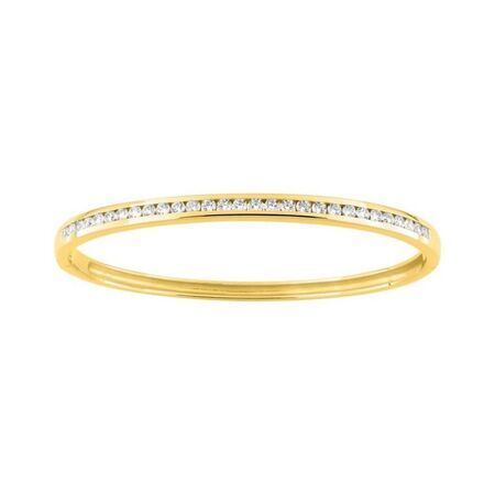 Pulsera Metal Chapado Oro Bicolor Blanco Argyor MRM Mujer (CH)PSBC73Z Aro Rígido C. Circonitas