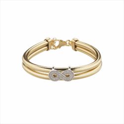 Pulsera Metal Dorado Sovrani Mujer J9740 Malla Lurex C. Infinito Circonitas 18+5cm
