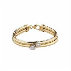 Pulsera Metal Dorado Sovrani Mujer J9741 Malla Lurex & Circonitas 18+5cm