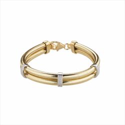 Pulsera Metal Dorado Sovrani Mujer J9742 Malla Lurex & Circonitas 18+5cm