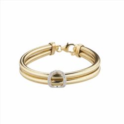 Pulsera Metal Dorado Sovrani Mujer J9743 Malla Lurex & Circonitas 18+5cm