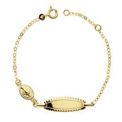 Pulsera Niña Oro 18kts Esclava Medallita 14cm 25000111