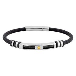 Pulsera Nylon Negro - Acero Argyor MRM (AC)403A02 Plaqué Amarillo