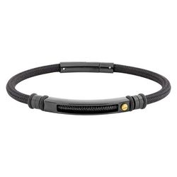Pulsera Nylon Negro - Acero Negro Argyor MRM (AC)403A01 Plaqué Amarillo