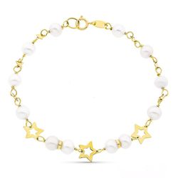 Pulsera Oro 9kts 17cm 9K16562 Perlas