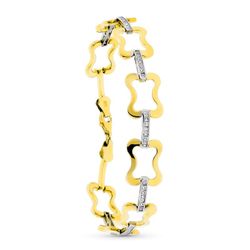 Pulsera Oro 9kts Bicolor Plata 19cm 9K120591 Circonitas
