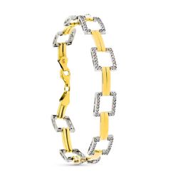 Pulsera Oro 9kts Bicolor Plata 19cm 9K120595 Circonitas