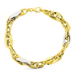 Pulsera Oro 9kts Bicolor Plata 20cm 9K210005