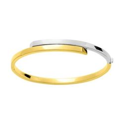 Pulsera Oro Bicolor Blanco 18kts Argyor MRM Mujer (18)315.1G Rígida En Brillo