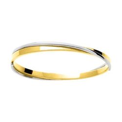 Pulsera Oro Bicolor Blanco 18kts Argyor MRM Mujer (18)317.2G Rígida En Brillo
