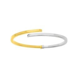 Pulsera Oro Bicolor Blanco 18kts Argyor MRM Mujer (18)317.31G Rígida En Brillo