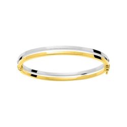 Pulsera Oro Bicolor Blanco 18kts Argyor MRM Mujer (18)332.1G Rígida En Brillo