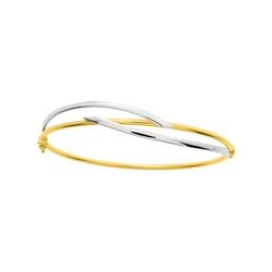 Pulsera Oro Bicolor Blanco 18kts Argyor MRM Mujer (18)338.1G  Rígida En Brillo