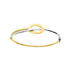 Pulsera Oro Bicolor Blanco 18kts Argyor MRM Mujer (18)338.6G Rígida En Brillo