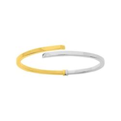 Pulsera Oro Bicolor Blanco 9Kts Argyor MRM Mujer (9)642004 Rígida Lisa En Brillo