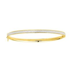 Pulsera Oro Bicolor Blanco 9Kts Argyor MRM Mujer (9)9K310.1G Rígida Lisa En Brillo