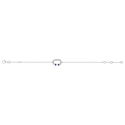 Pulsera Oro Blanco 18kts (18)4.5510.21 Lady C 0.16 Zafiro 0.13ct GH SI Diamantes