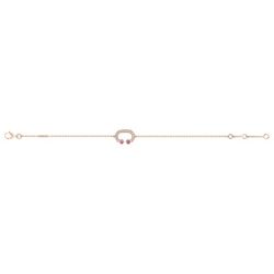 Pulsera Oro Rosa 18kts (18)4.5510.24 Lady C 0.16 Zafiro Rosa 0.13ct GH SI Diamantes
