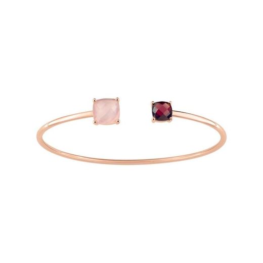 Bracelet Joelli en or rose 18 carats (18) S35.73206 Duo de calcédoine rose et grenat