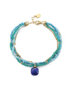 Pulsera Piedras Naturales - Plata Dorada Viceroy Mujer 13270P100-42 Piedra Natural Cuadrada Azul