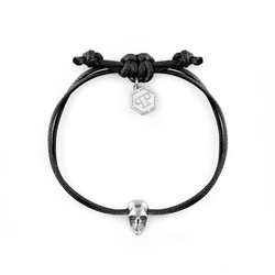 Pulsera Piel Negra-Acero Plateado Hombre Philipp Plein PJYEA09BU Calavera Plateada