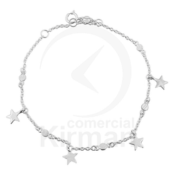 Pulsera Plata 072318 Estrellas Circonitas
