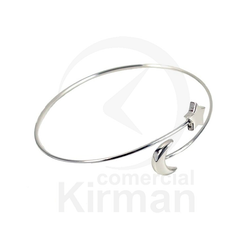 Pulsera Plata 072319 Rígida Luna Estrella 50x58mm