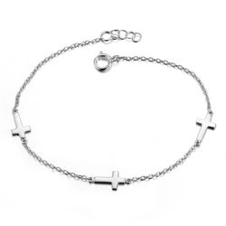 Pulsera Plata  17,50+1,50cm PU00140RH Cruz