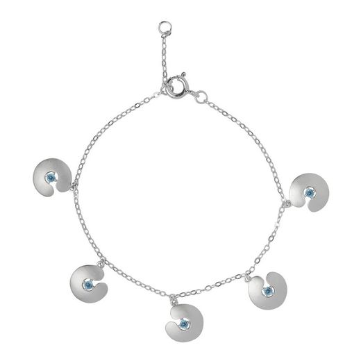 Bracelet Argent Basic en argent 15+2 cm PURJ003A Labyrinthe de zircones bleues
