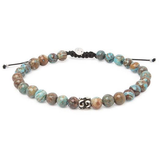 Pulseira básica de prata argêntea 16-24 cm PUCD420W crisocola macramê