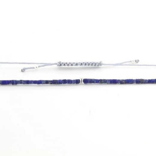 Polsera Plata Argent Basic 16-26cm PUCD260 Lapislàtzulis Macramé