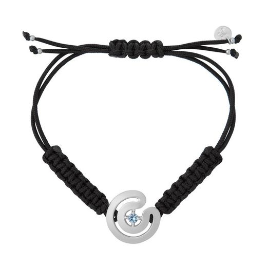 Argent Basic Silver Bracelet 1.7cm PURJ003CCA Maze Blue Macrame Black