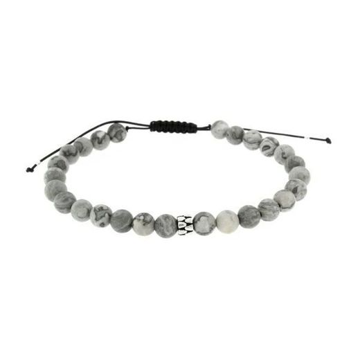 Bracelet Argent Basic 18 cm PUCD047 Jaspe Gris