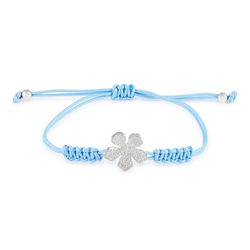 Pulsera Plata Argent Basic 23cm PURM068C4 Flor Macrame Celeste
