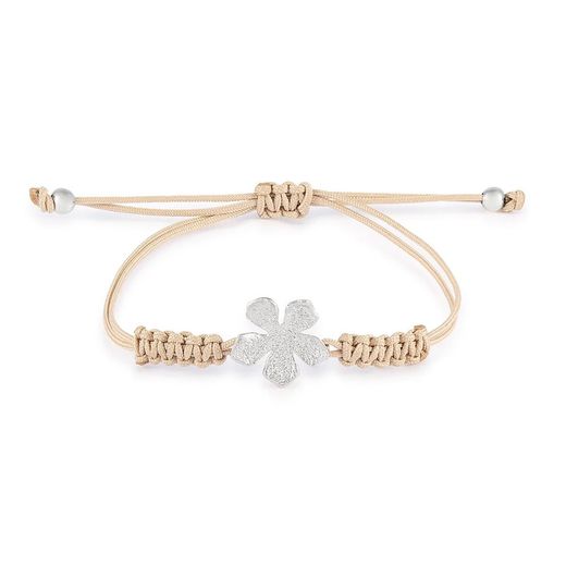 Polsera Plata Argent Basic 23cm PURM068CB Flor Macrame Beige