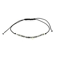 Pulsera Plata Argent Basic 2mm PUCD144 Cuarzo Luna Macramé
