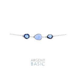 Pulsera Plata Argent Basic Piedras Azules PURS001A