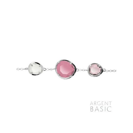 Argent Basic sølvarmbånd Pink Stones PURS003R