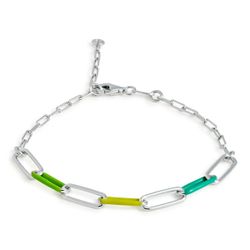 Pulsera Plata Argent Basic PUK004T Eslabones Esmaltados Multicolor