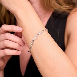 Pulsera Plata Argent Basic PURG002 Eslabones Lágrima