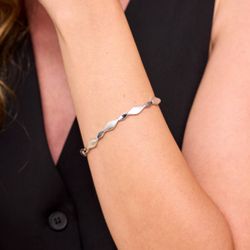 Pulsera Plata Argent Basic PURG005 Eslabones Rombos