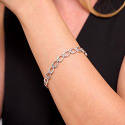 Pulsera Plata Argent Basic PURG008 Eslabones Corazón