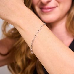 Pulsera Plata Argent Basic PURG013 Eslabones Triángulos Alargados