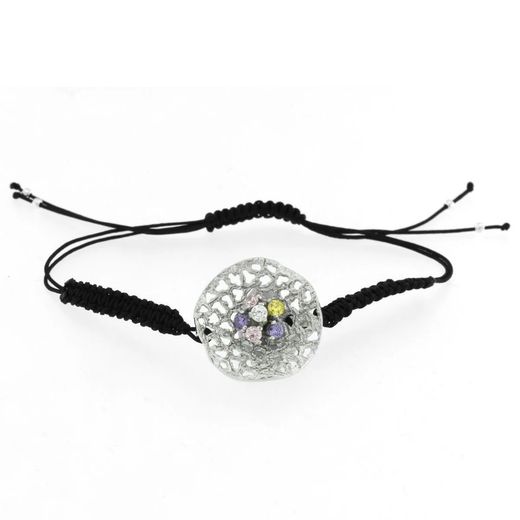 Bracelet Argent Basic en argent PURM020, macramé et zircone